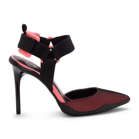 Jessica Simpson Gazella Black/Pink Strap Heels - Picture 2 of 7